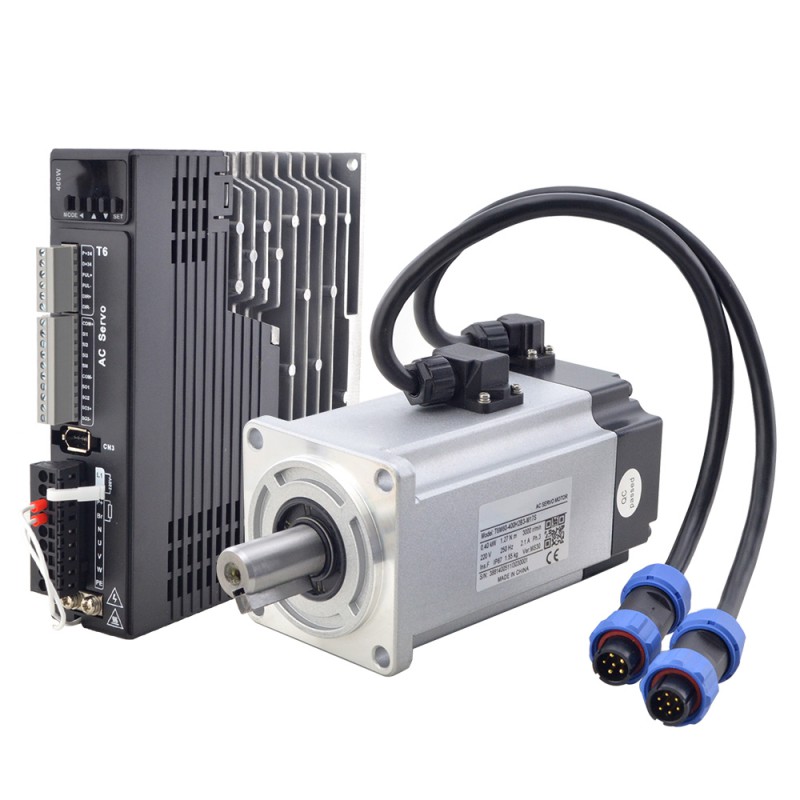 Silnik serwo AC z sterownik T6 Series 400W T6-RS400H2B3-M17S 3000 obr./min 1,27 Nm IP65 z 17-bitowym enkoderem i hamulcowym