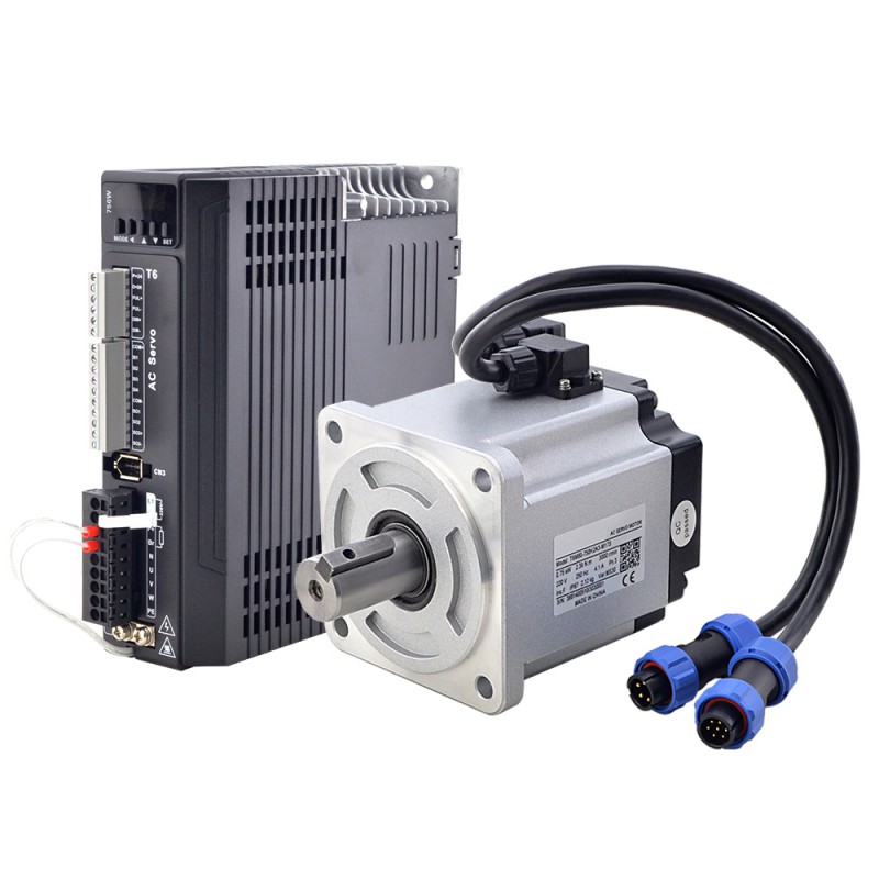 Silnik serwo AC z sterownik T6 Series 750W T6-RS750H2A3-M17S 3000 obr./min 2,39 Nm IP65 17-bitowy enkoder