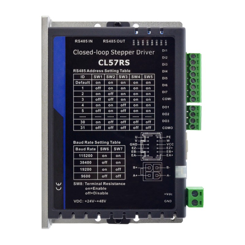 Sterownik krokowy Modbus RS485 z zamkniętą pętlą CL57RS 0,5-7,0 A 24-48 V DC
