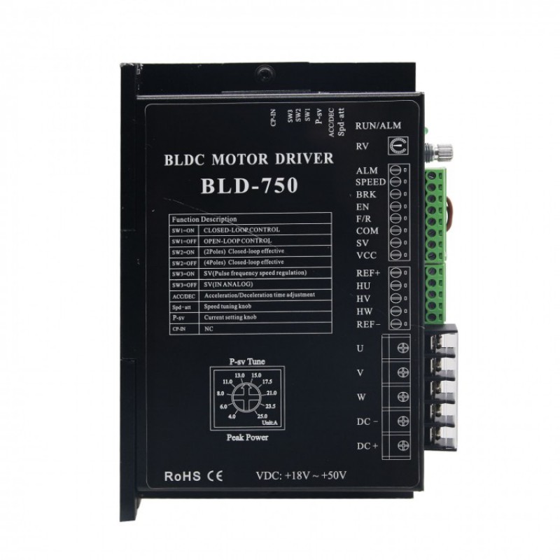 Sterownik silnika BLDC BLD-750 18~50VDC do silników BLDC 3-fazowych 24V/48V 600W/750W