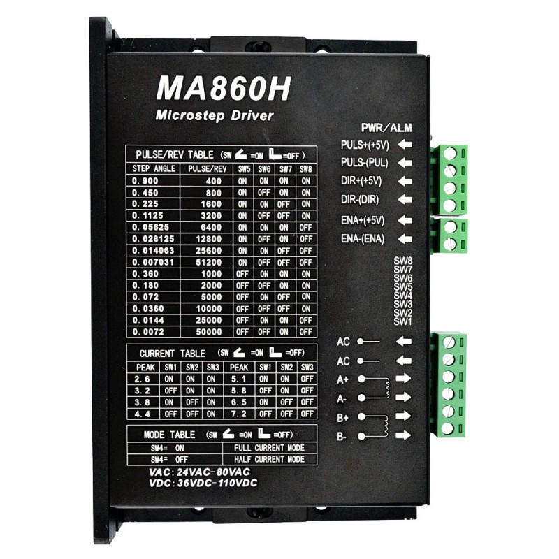 Sterownik silnika krokowego analogowy MA860H 2,4-7,2 A maks. 80 V AC lub 110 V DC