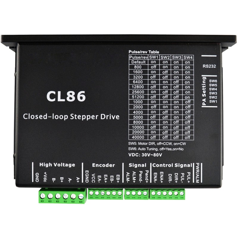 Sterownik silnika krokowego z zamkniętą pętlą CL86 0-8,2 A 24-80 V DC do silnika krokowego Nema 34