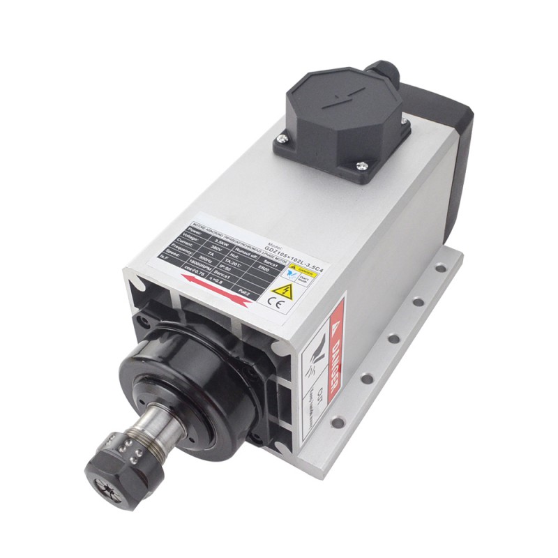 Wrzeciono frezarki CNC AC chłodzony powietrzem GDZ105×102L-3.5C4 380V 3,5KW 24000obr./min z tuleją zaciskową ER20
