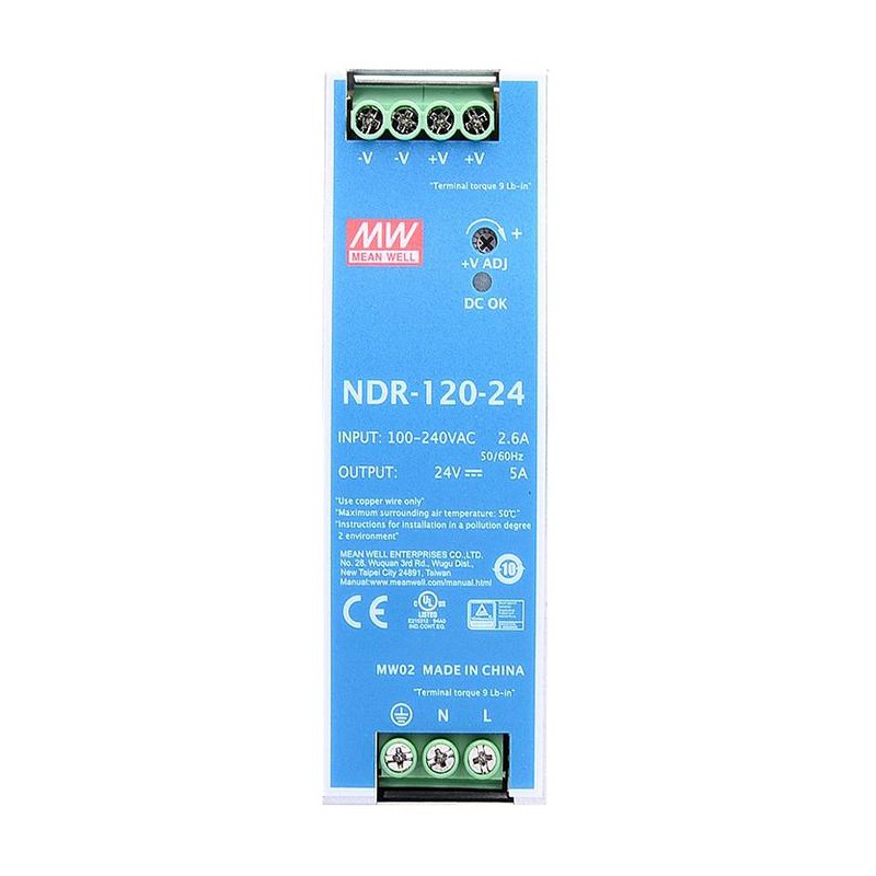 Zasilacz na szynę din 24v Meanwell NDR-120-24 5A 120W