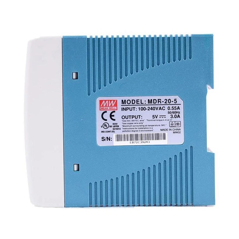 Zasilacz na szynę din 5v Meanwell MDR-20-5 3A 20W
