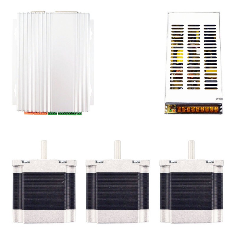 Zestaw frezarki CNC 3-osiowej, silnik krokowy Nema 23 1,26 Nm, sterownik TB6560 i zasilacz impulsowy