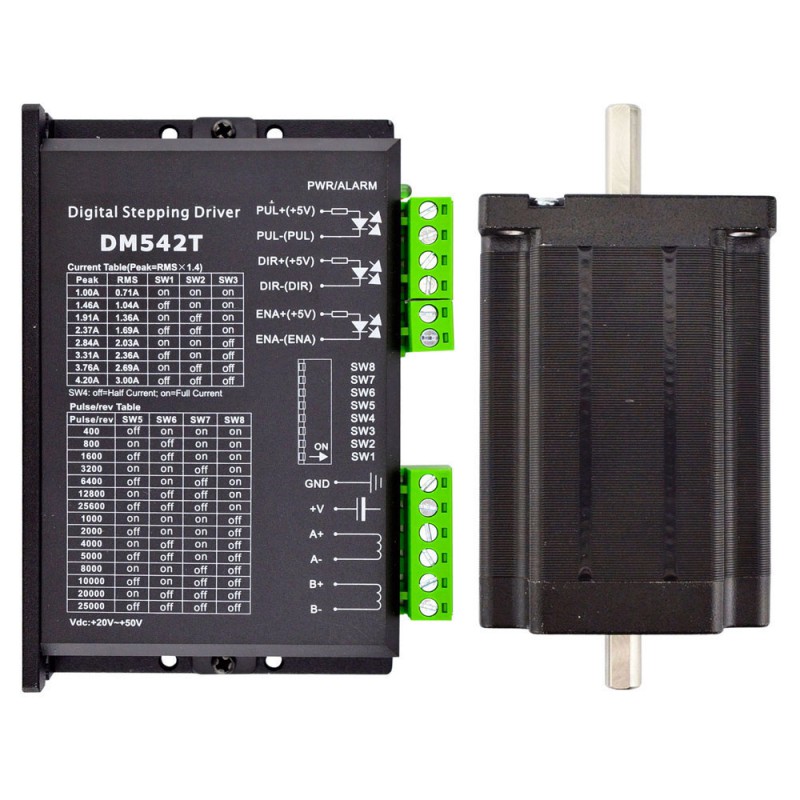 Zestaw silnik krokowy Nema 24 + sterownik silnika krokowego 3,1 Nm 1-DM542T-24HS34 1,8 stopnia