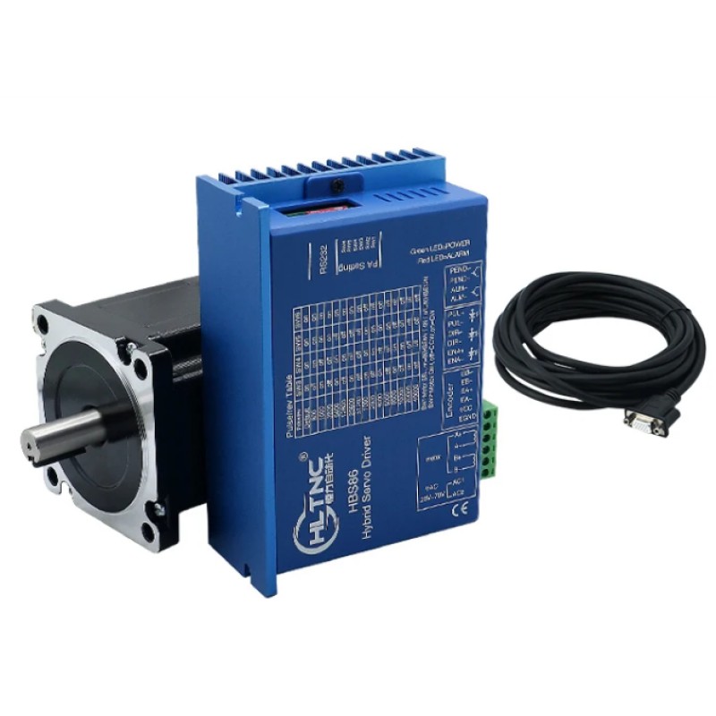 Zestaw silnika krokowego Nema34 z zamkniętą pętlą 86HB250-118B-HBS86 Brake 1,8 stopnia 8 Nm z sterownik HBS86 i hamulcem