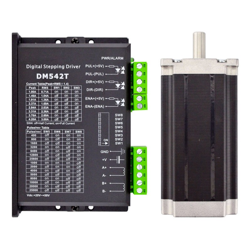 Zestaw sterownika silnika krokowego Nema 23 3,0 Nm 1-DM542T-23HS45 Zestaw CNC 1-osiowy