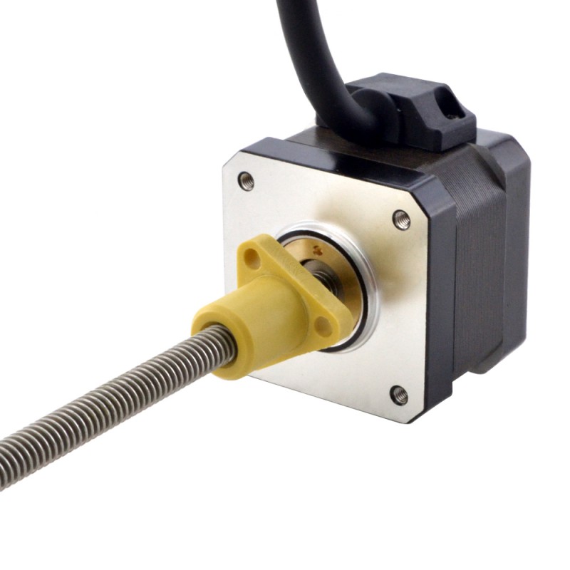 Zewnętrzny liniowy silnik krokowy NEMA 17 17E13S1504GF5-150RS skok na obrót 2,54mm skok 150mm