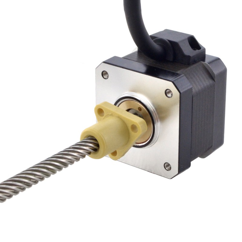 Zewnętrzny liniowy silnik krokowy NEMA 17 17E13S1504YF5-150RS skok na obrót 25,4mm skok 150mm