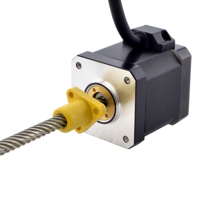 Zewnętrzny liniowy silnik krokowy NEMA 17 17E19S2504YF5-150RS skok na obrót 25,4mm skok 150mm