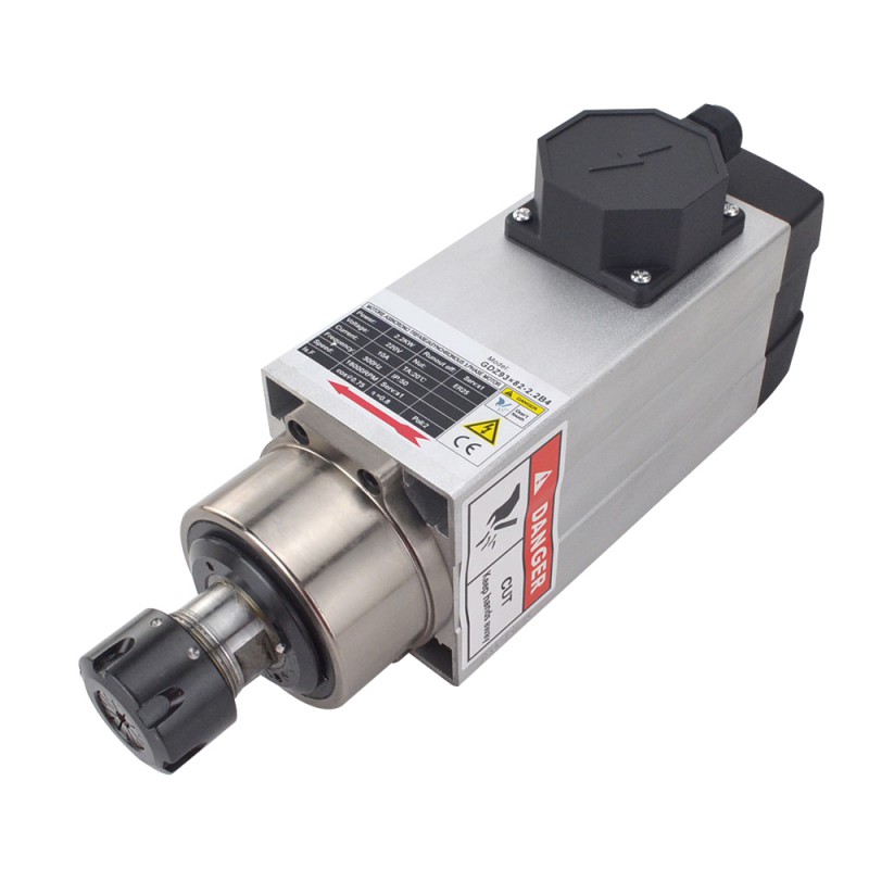 Elektrowrzeciono CNC AC chłodzony powietrzem GDZ93×82-2.2B4 220V 2,2KW 10A 18000obr./min 300Hz z tuleją zaciskową ER25
