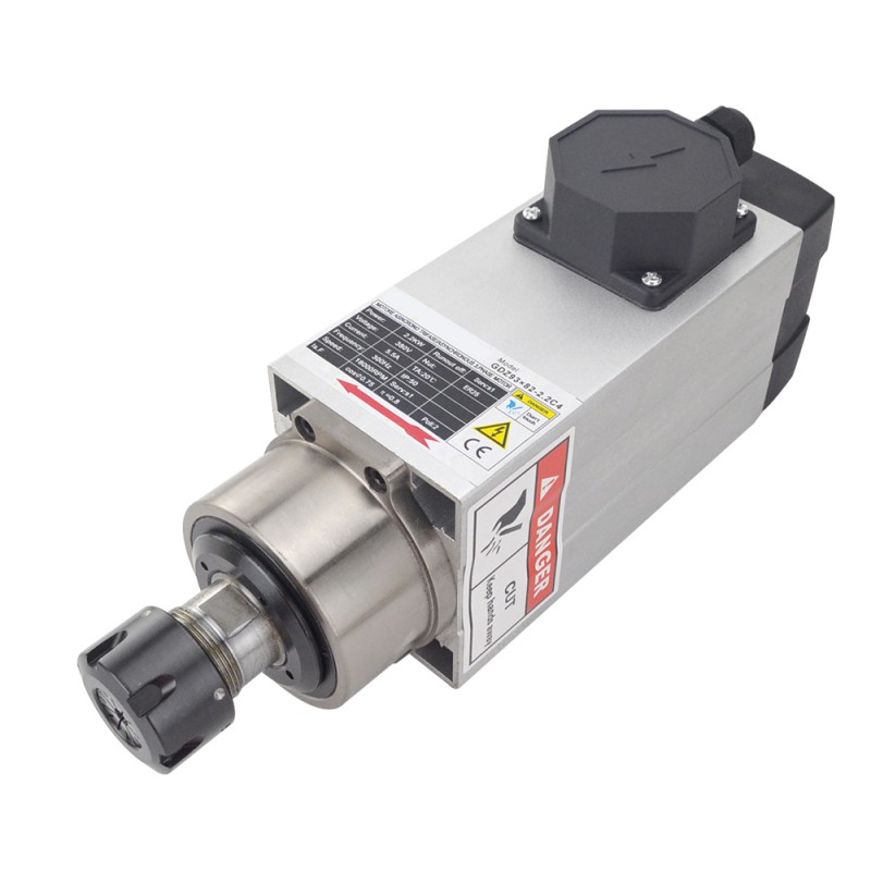 Elektrowrzeciono CNC AC chłodzony powietrzem GDZ93×82-2.2C4 380V 2,2KW 18000obr./min 300Hz z tuleją zaciskową ER25
