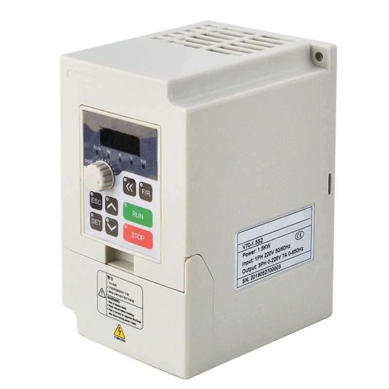 Falownik jednofazowy 1,5KW V70-1.5S2 VFD CNC 7A 220V