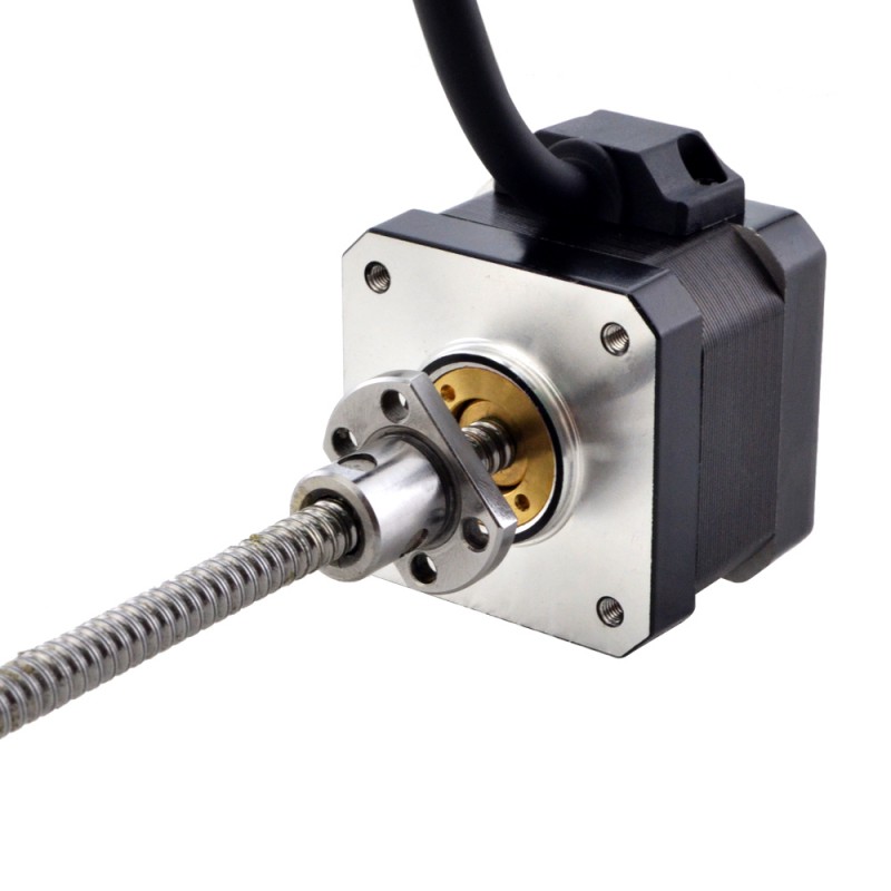 Silnik krokowy liniowy NEMA 17 z zewnętrzną śrubą kulową 17E13S1504BSM5-150RS skok na obrót 1mm skok 150mm