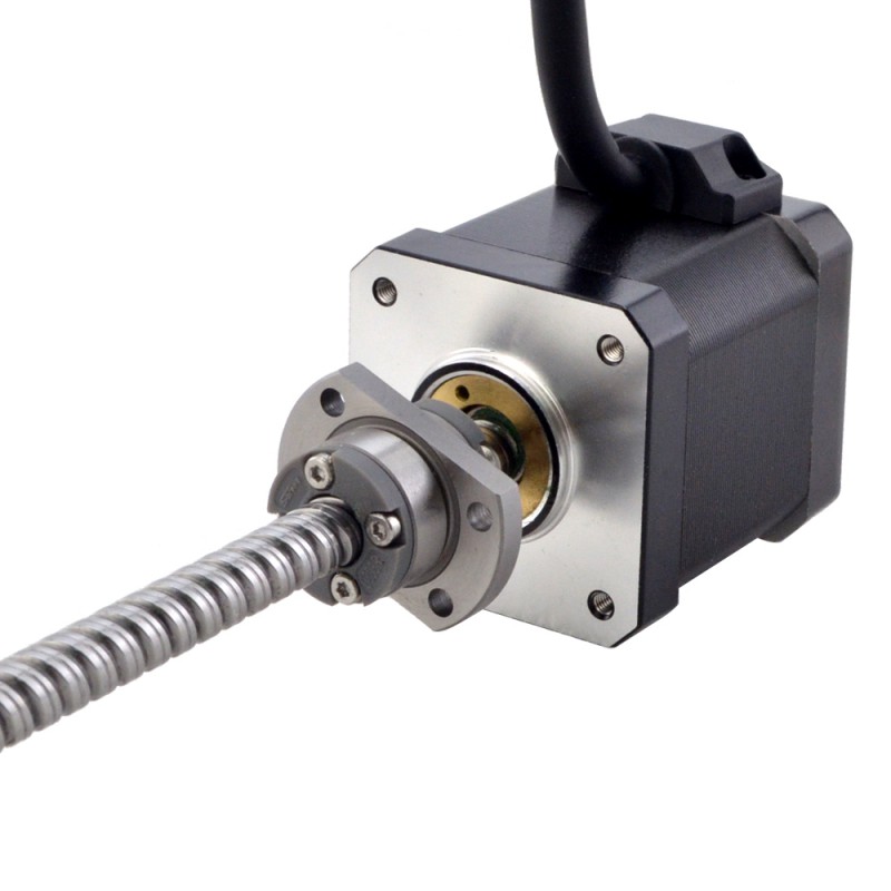 Silnik krokowy liniowy NEMA 17 z zewnętrzną śrubą kulową 17E19S2504BMB5-150RS skok na obrót 8mm skok 150mm