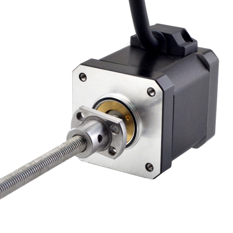 Silnik krokowy liniowy NEMA 17 z zewnętrzną śrubą kulową 17E19S2504BSM5-150RS skok na obrót 1mm skok 150mm
