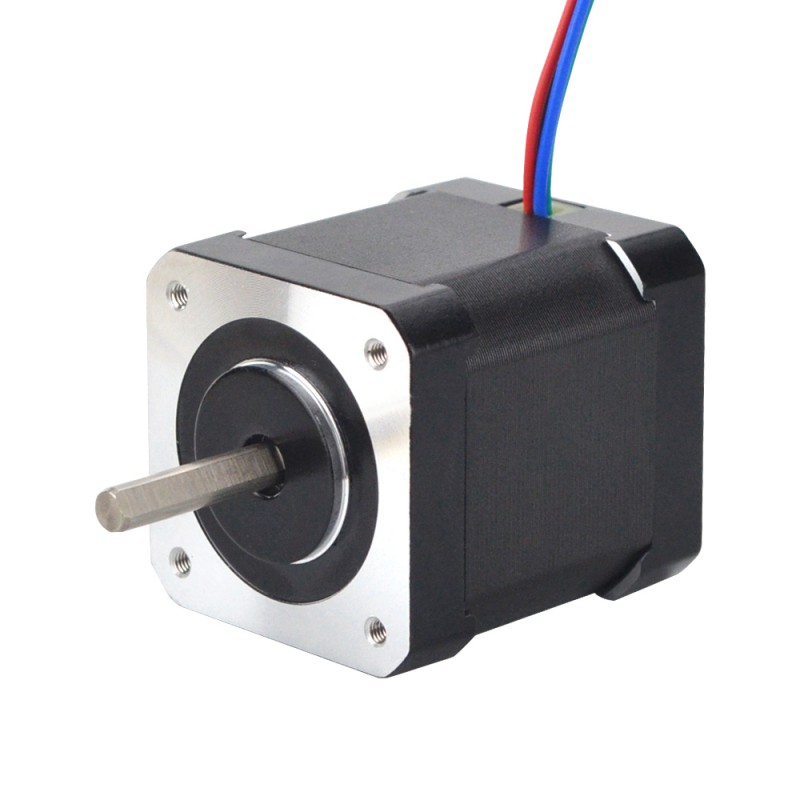 Silnik krokowy Nema 17 z pełnym wałem D-cut 17HM19-2004S1 0,9 stopnia 46 Ncm 2,9 V 4 przewody