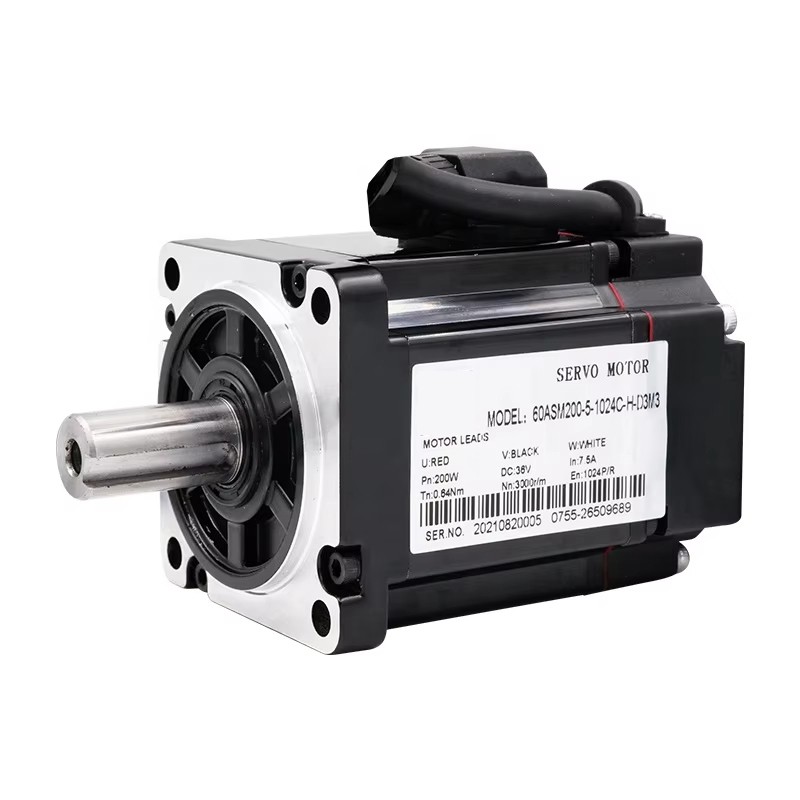 Silnik serwo 36 V DC 200 W 60ASM200-5-1024C 0,64 Nm 7,5 A 0,64 Nm 3000 obr./min z 1024 liniami enkodera magnetycznego 60 x 60 mm