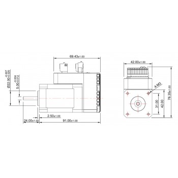 Silnik serwo ac Nema 17 z sterownik, JMC iHSV42-40-05-24 52w 52000 obr./min 0,125Nm