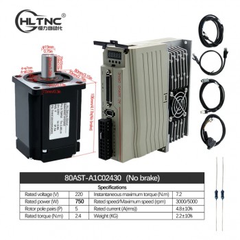Silnik serwo AC z sterownik 400W/600W/750W/1000W 110V / 220V 1,27Nm-3,8Nm