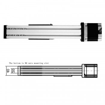 Siłownik liniowy kulowy Ccrew, prowadnica liniowa CNC FSL40 500 mm z silnikiem krokowym Nema 23