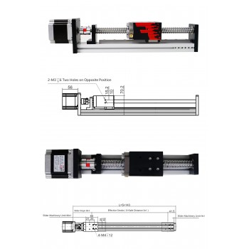 Siłownik liniowy kulowy Ccrew, prowadnica liniowa CNC FSL40 500 mm z silnikiem krokowym Nema 23