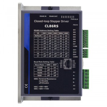 Sterownik krokowy Modbus RS485 z zamkniętą pętlą CL86RS 2,1-8,0 A 30-110 V DC / 18-80 V AC
