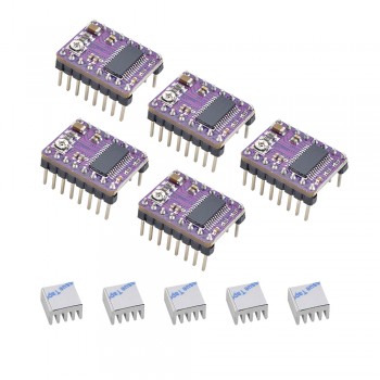 5 szt./opakowanie DRV8825 Moduł sterownika silnika krokowego z radiatorem do drukarki 3D RepRap