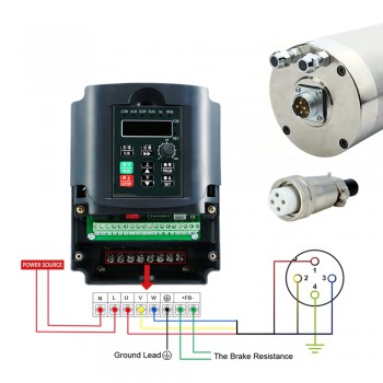 Wrzeciono frezarki CNC chłodzony wodą OSP001429 5,5KW 220V/380V 24000obr./min z tuleją zaciskową ER25