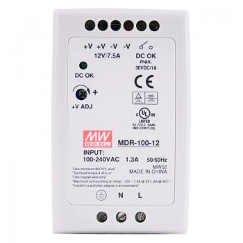 Zasilacz na szynę din 12v MeanWell MDR-100-12 7,5A 100W