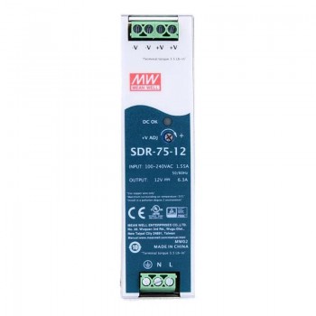 Zasilacz na szynę din 12v Meanwell SDR-75-12 6,3A 75,6W