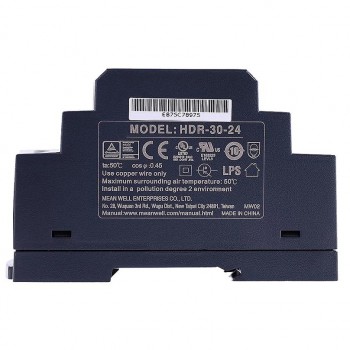 Zasilacz na szynę din 24v Meanwell HDR-30-24 36W 1,5A ultra smukły kształt stopnia