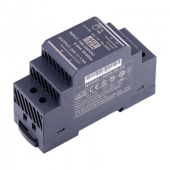 Zasilacz na szynę din 24v Meanwell HDR-30-24 36W 1,5A ultra smukły kształt stopnia