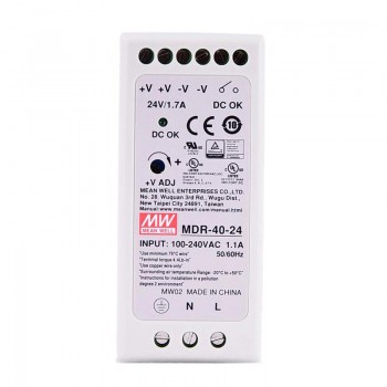 Zasilacz na szynę din 24v Meanwell MDR-40-24 1,7A 40W