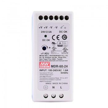 Zasilacz na szynę din 24v MeanWell MDR-60-24 2,5A 60W