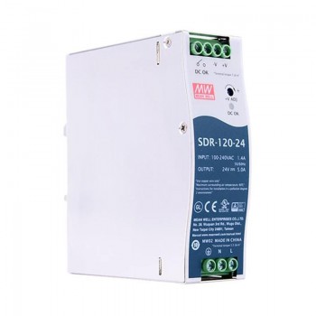 Zasilacz na szynę din 24vMeanwell SDR-120-24 5A 120W z funkcją PFC