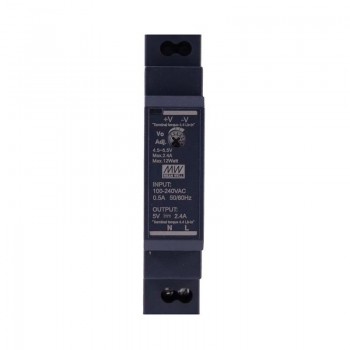 Zasilacz na szynę din 5v MeanWell HDR-15-5 15W 2,4A ultra smukły kształt stopnia