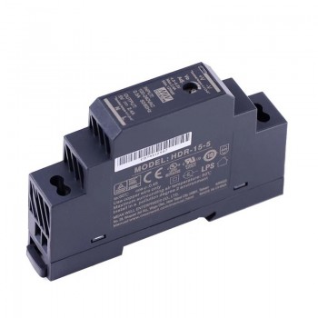 Zasilacz na szynę din 5v MeanWell HDR-15-5 15W 2,4A ultra smukły kształt stopnia