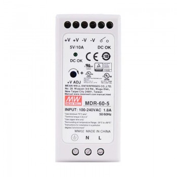 Zasilacz na szynę din 5v MeanWell MDR-60-5 10A 60W