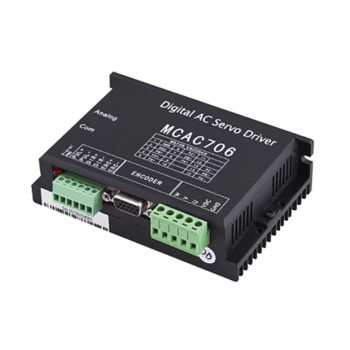 Zestaw silnik serwo z sterownik, 0,2 kW 36 V DC 60ASM200 + MCAC706 7,6 A 0,63 Nm 3000 obr./min 60 x 60 mm z enkoderem 2500 linii