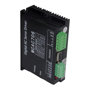 Zestaw silnik serwo z sterownik, 0,2 kW 36 V DC 60ASM200 + MCAC706 7,6 A 0,63 Nm 3000 obr./min 60 x 60 mm z enkoderem 2500 linii