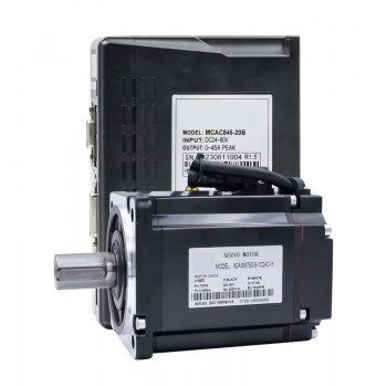 Zestaw silnik serwo z sterownik, 0,75 kW 48 V DC 80ASM750-1024C+MCAC845 2,39 Nm 80 x 80 mm z 1024-liniowym enkoderem magnetycznym