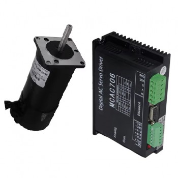 Zestaw silnik serwo z sterownik, 140 W 36 V 0,45 Nm 3400 obr./min Φ57 mm 3 fazy z enkoderem 1000 linii