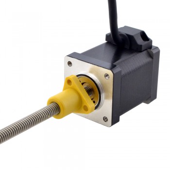 Zewnętrzny liniowy silnik krokowy NEMA 14 14E19S1504FF5-150RS skok na obrót 1,27mm skok 150mm