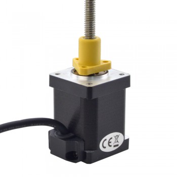 Zewnętrzny liniowy silnik krokowy NEMA 14 14E19S1504FF5-150RS skok na obrót 1,27mm skok 150mm