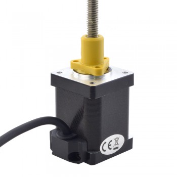Zewnętrzny liniowy silnik krokowy NEMA 14 14E19S1504GF5-150RS skok na obrót 2,54mm skok 150mm