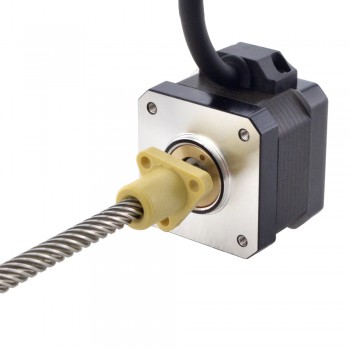 Zewnętrzny liniowy silnik krokowy NEMA 17 17E13S1504YF5-150RS skok na obrót 25,4mm skok 150mm
