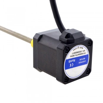 Zewnętrzny liniowy silnik krokowy NEMA 17 17E19S2504FF5-150RS skok na obrót 1,27mm skok 150mm